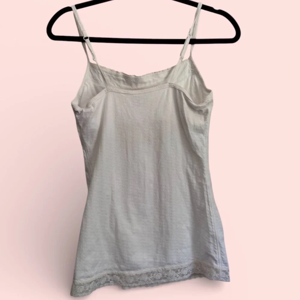 Vintage Mudd White Lace Trim Cami with Shelf Bra - Size M Y2K Coquette - Picture 2 of 6